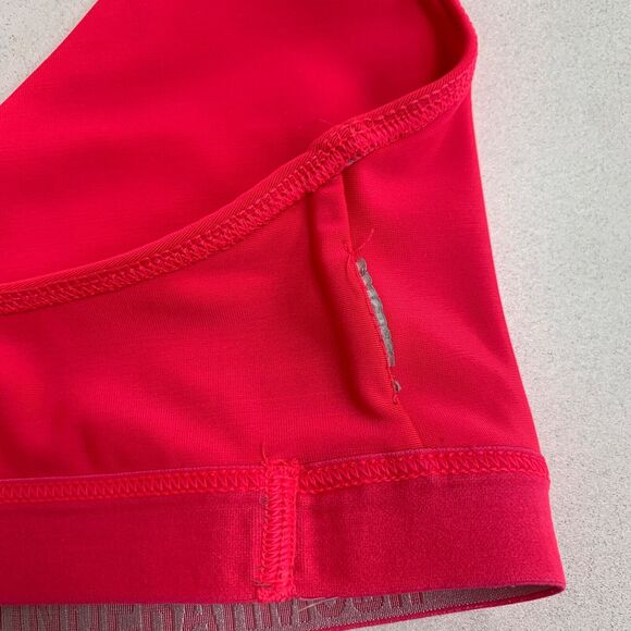Under Armour Strappy Sports Bra Womens S Small Neon Pink Logo Band Unpadded - Picture 11 of 14